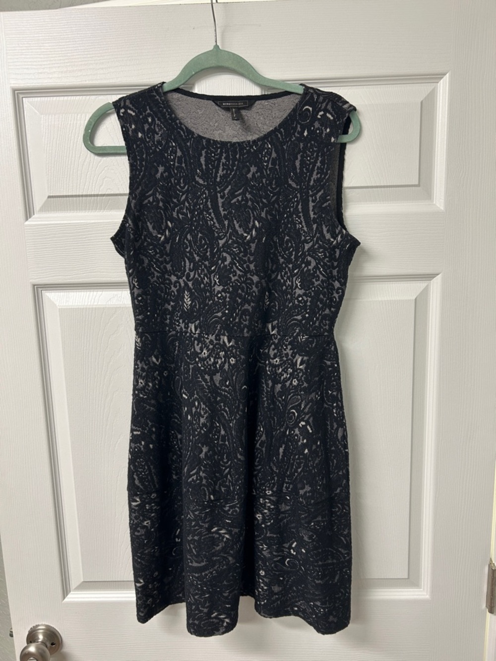 BCBGMaxAzria Black Sleeveless Fit-and-Flare Dress